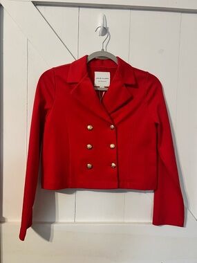Janie + Jack Red Double-Breasted Cropped Blazer girls size 10 NWT